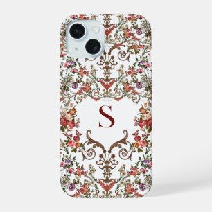 Coque iPhone 15 Filigrane floral antique