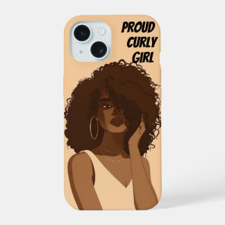 COQUE iPhone 15 FILLE AUX CHEVEUX BOUCLES FIÈRE