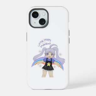 Coque iPhone 15 Fille Heureuse Illustration Dessinée à la Main – P