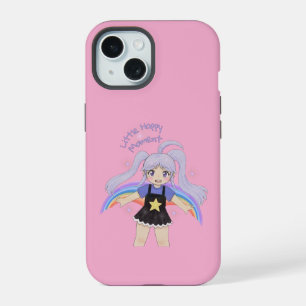 Coque iPhone 15 Fille Heureuse Illustration Dessinée à la Main – P