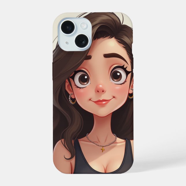 Coque iPhone 15 fille mignonne (Verso)