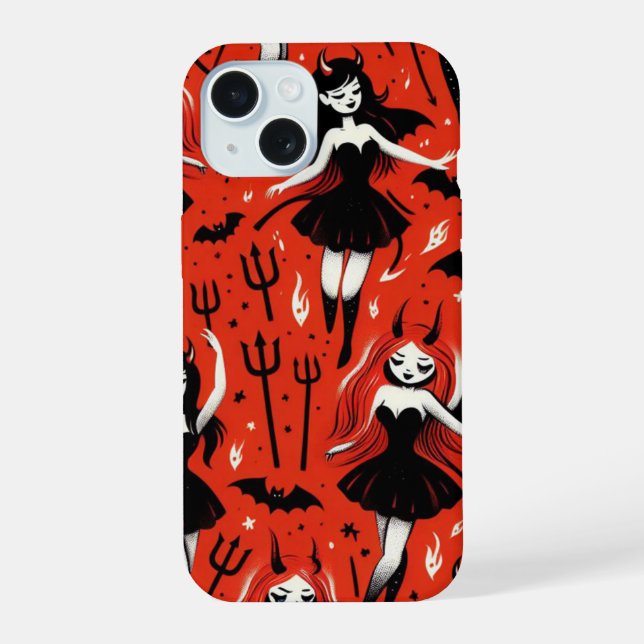 Coque iPhone 15 Filles du diable (Verso)