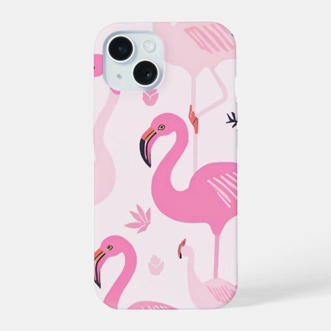 Coque iPhone 15 Flamant rose (Verso)
