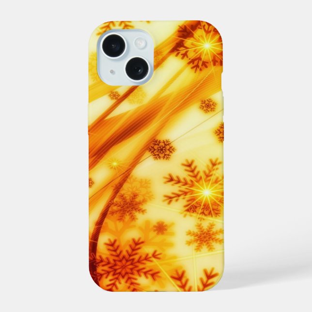 Coque iPhone 15 Flèches de Noël dorées (Verso)