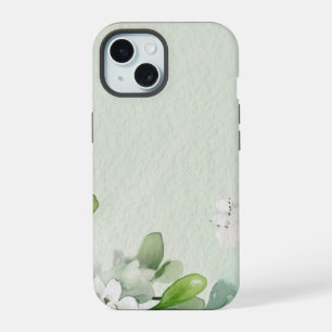 Coque iPhone 15 Fleur abstraite florale blanche Kalmia Latifolia
