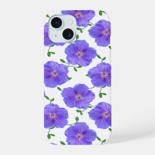 Coque iPhone 15 Fleur de Géranium Bleu de Jardin sur n'importe que