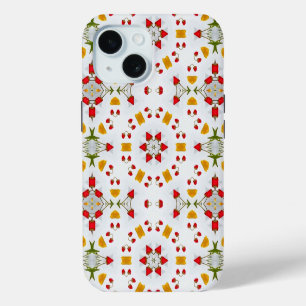 Coque iPhone 15 Fleur Vintage du Milieu du Siècle Atomique