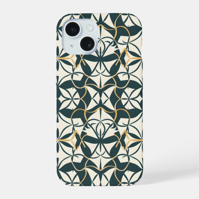 Coque iPhone 15 Fleuron Art Déco (Verso)