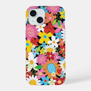 Coque iPhone 15 Fleurs de printemps Whimsical colorées Jardin Girl