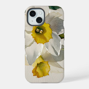 Coque iPhone 15 Fleurs d'Iris Aquarelle Modernes