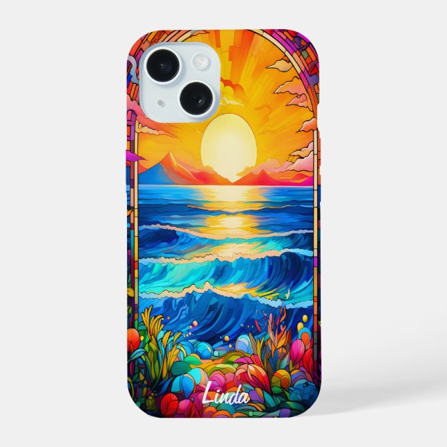 Coque iPhone 15 Fleurs sur étui Case-Mate (Verso)