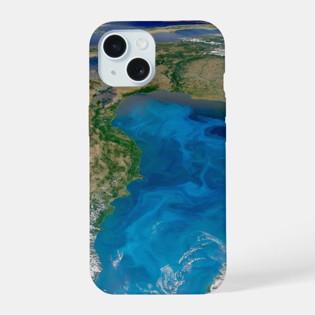 Coque iPhone 15 Floraison De Phytoplancton Bleu En Mer Noire (Verso)
