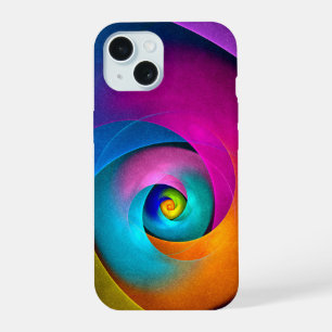 Coque iPhone 15 Floral moderne Art Abstrait rose Bleu Motif #17