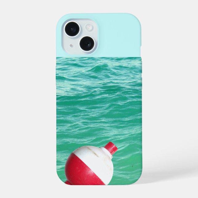 Coque iPhone 15 Flotteur de pêche dans l'eau (Verso)