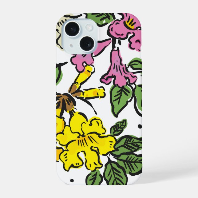 Coque iPhone 15  Flower case (Verso)