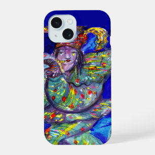 Coque iPhone 15 FLUTISTE EN BLEU / Nuit de Carnaval Vénitien