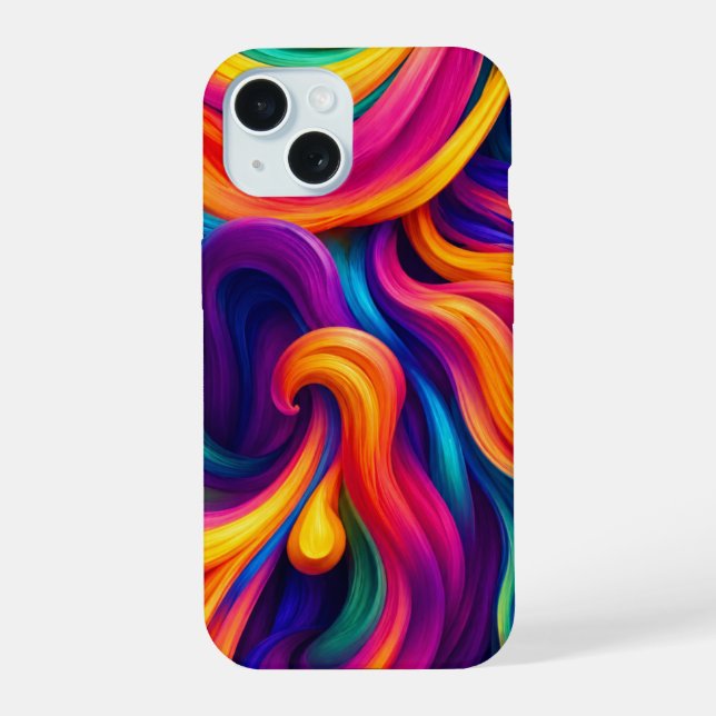 Coque iPhone 15 Flux néon. (Verso)