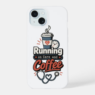 Coque iPhone 15 Fonctionne à l'attention et au café Cadeau drôle