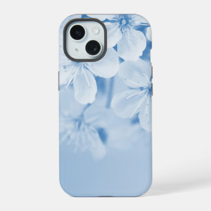 Coque iPhone 15 Fond floral bleu