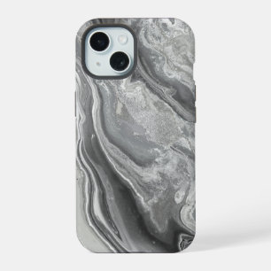 Coque iPhone 15 Fond simple gris clair en marbre