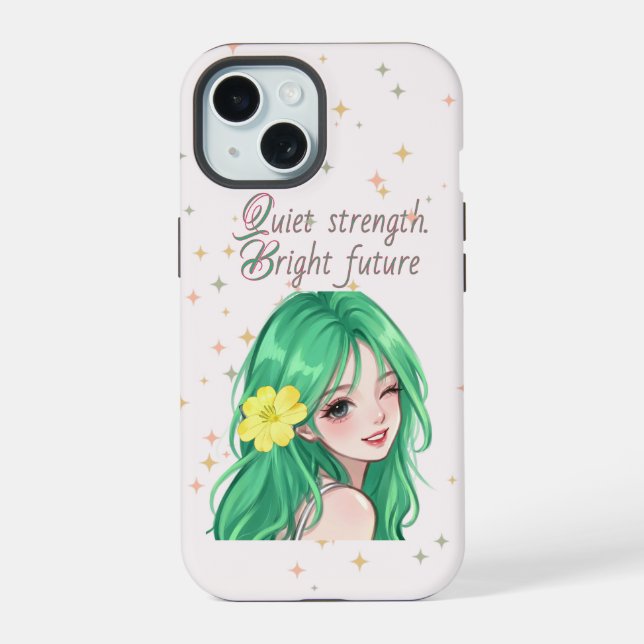 Coque iPhone 15 Force tranquille. Avenir brillant (Verso)