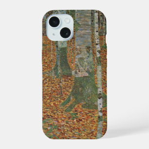 Coque iPhone 15 Forêt de bouleaux par Gustav Klimt, Art Nouveau vi