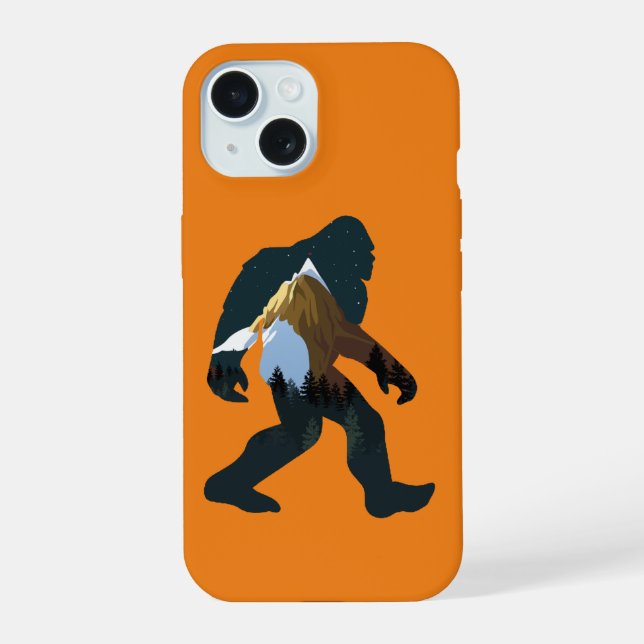 Coque iPhone 15 Forêt de nuit Bigfoot (Verso)