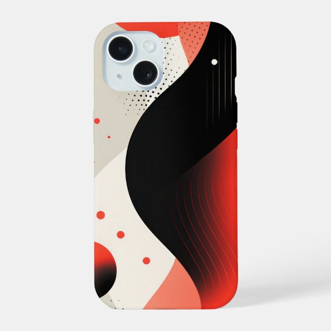 Coque iPhone 15 Formes fluides avec cercles  (Verso)