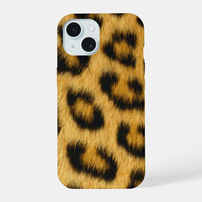 Coque iPhone 15 Fourrure de léopard (Verso)