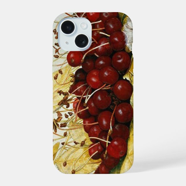COQUE iPhone 15 FRUITS DE SAISON / CERISES ET ŒILLETS  (Verso)