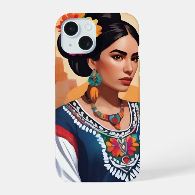 Coque iPhone 15 Funfa para iPhone 15 motivo mujer mexicana (Verso)