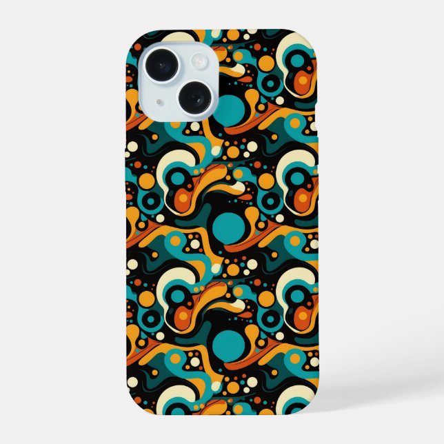 Coque iPhone 15 Funk rétro Abstrait (Verso)