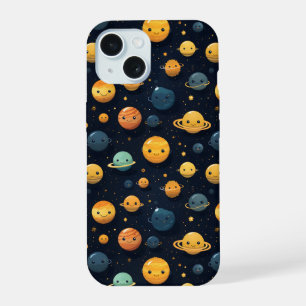 Coque iPhone 15 Funny Planètes Espace Motif