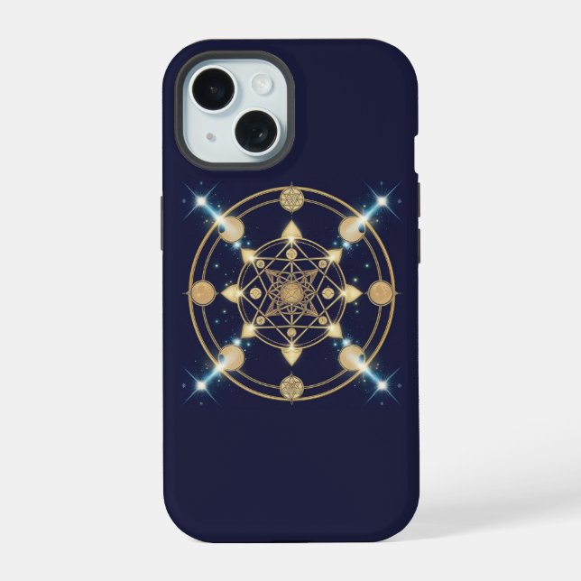 Coque iPhone 15 Géométrie étoilée – Le Code de l'Infini (Verso)
