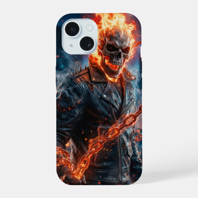 Coque iPhone 15 Ghost Rider Phone Case. (Verso)