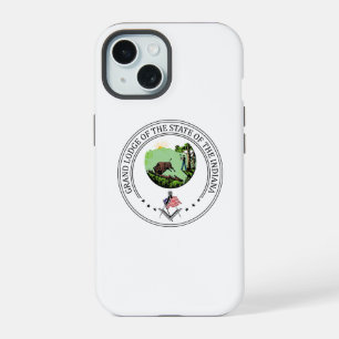 Coque iPhone 15 Gîte de franc-maçonnerie de l'état de l'Indiana