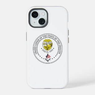 Coque iPhone 15 Gîte de franc-maçonnerie de l'état de l'Oregon