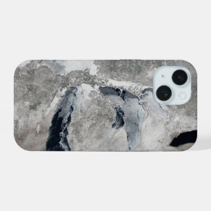 Coque iPhone 15 Glace Sur Les Grands Lacs, États-Unis.