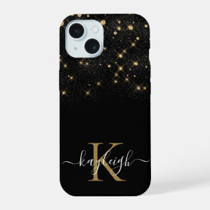 Coque iPhone 15 Glam Gold Parties scintillant scintillant Elegant