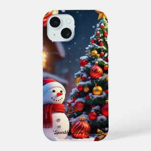 Coque iPhone 15 "Golden Winter Wonderland"
