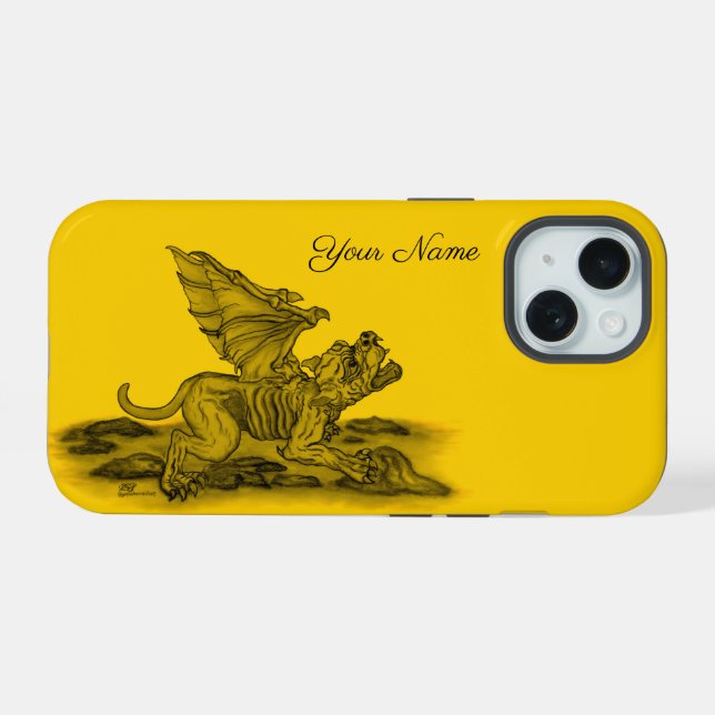 Coque iPhone 15 Golem Gargouille (Verso Horizontal)