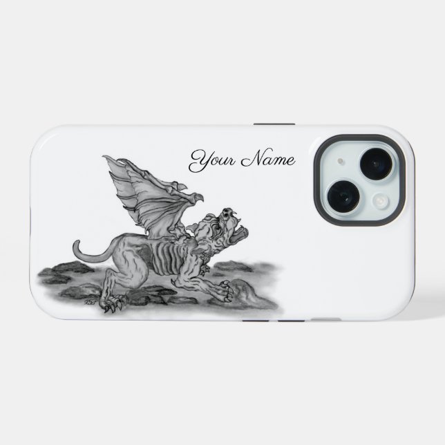Coque iPhone 15 Golem Gargoyle (Verso Horizontal)