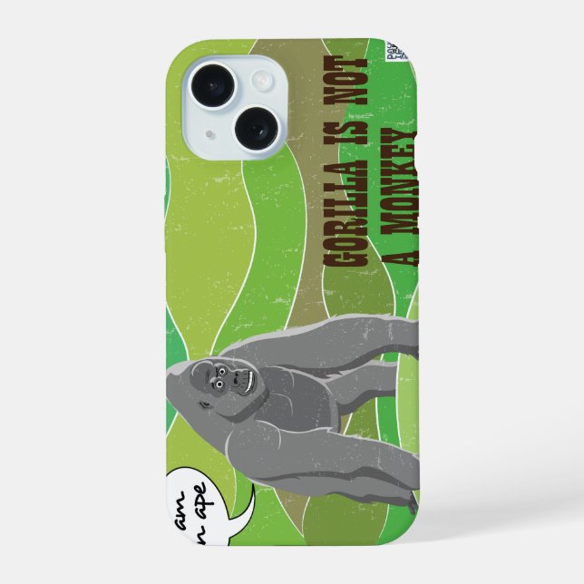 Coque iPhone 15 Gorilla n'est pas un singe (Verso)