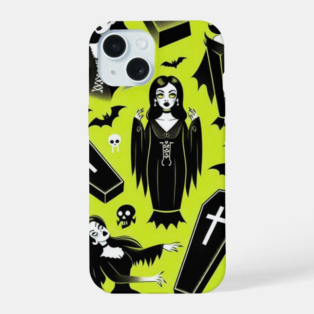 Coque iPhone 15 Goules vampires (Verso)