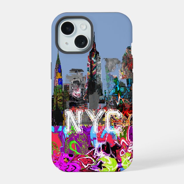 Coque iPhone 15 Graffiti de New York (Verso)