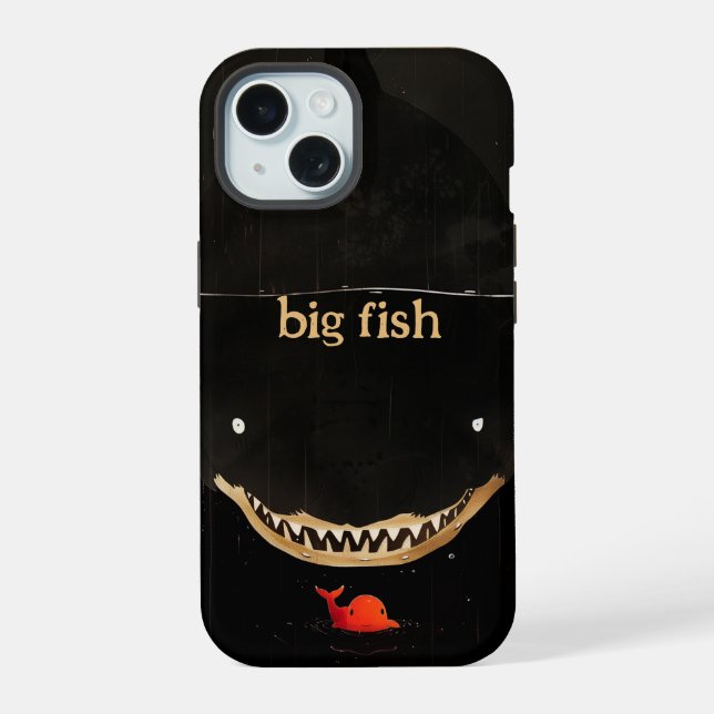 Coque iPhone 15 Grand Requin Sombre (Verso)