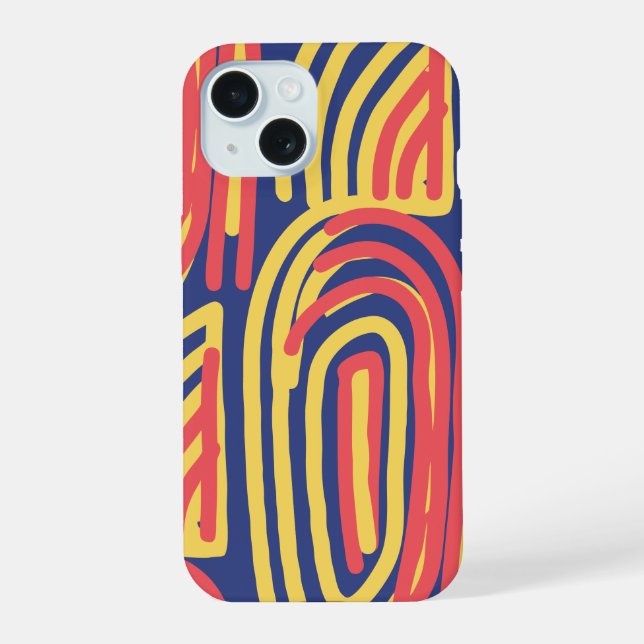 Coque iPhone 15 Gras Abstrait Brushstrokes Moderne (Verso)