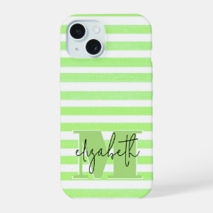 Coque iPhone 15 Grille de chaux Monogramme