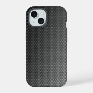 Coque iPhone 15 Grille métallique en nid d'abeille brossé