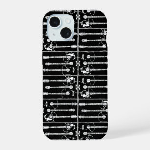 Coque iPhone 15 guitares de musique noire